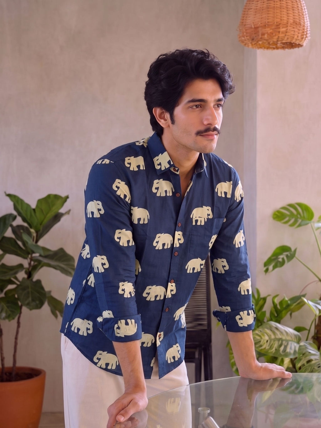 Elephant Dance – Printed Cotton Full Sleeve Shirt