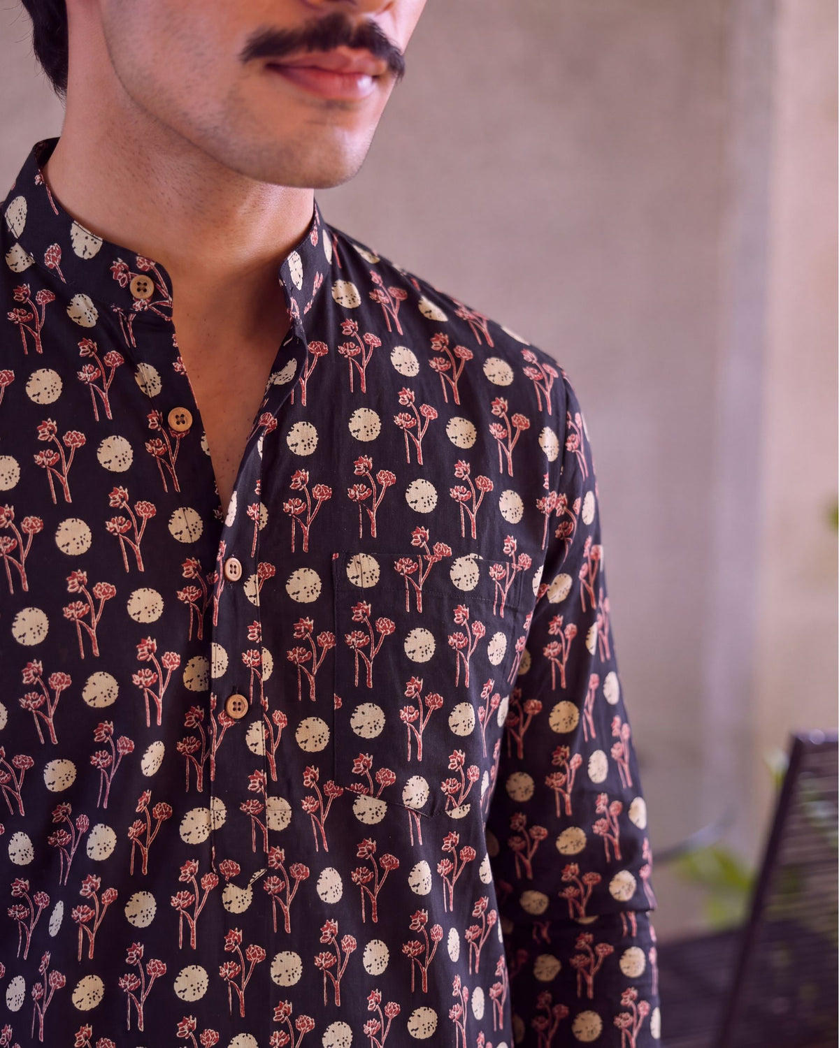 Charming Blooms – Printed Cotton Short Kurta