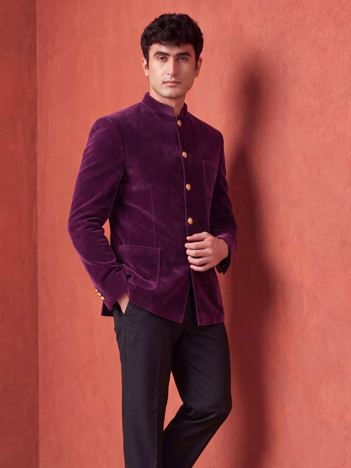 The Ultimate Royal Velvet Jodhpuri – Wine Purple