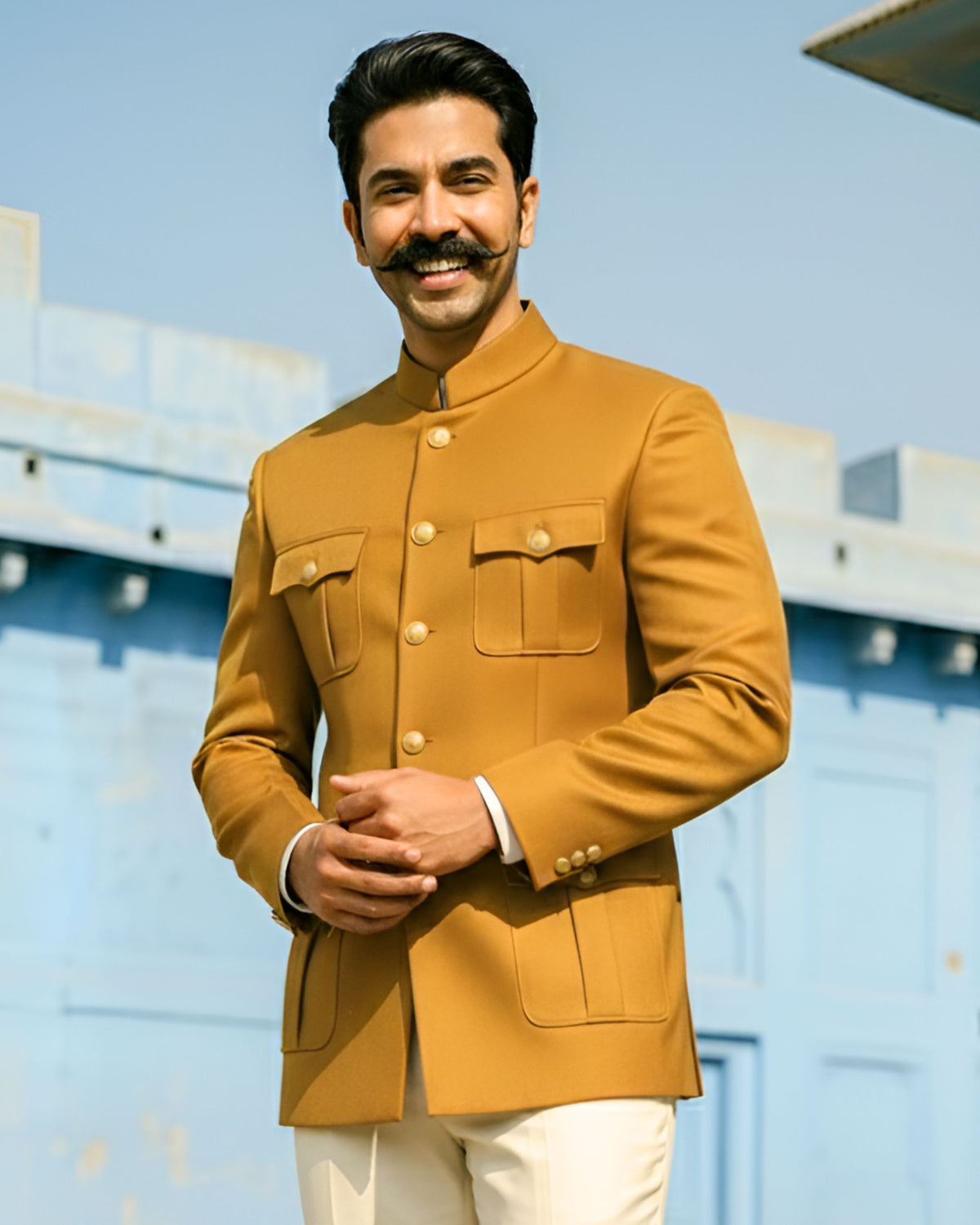 Jodhpuri Bandhgala- Mustred Yellow