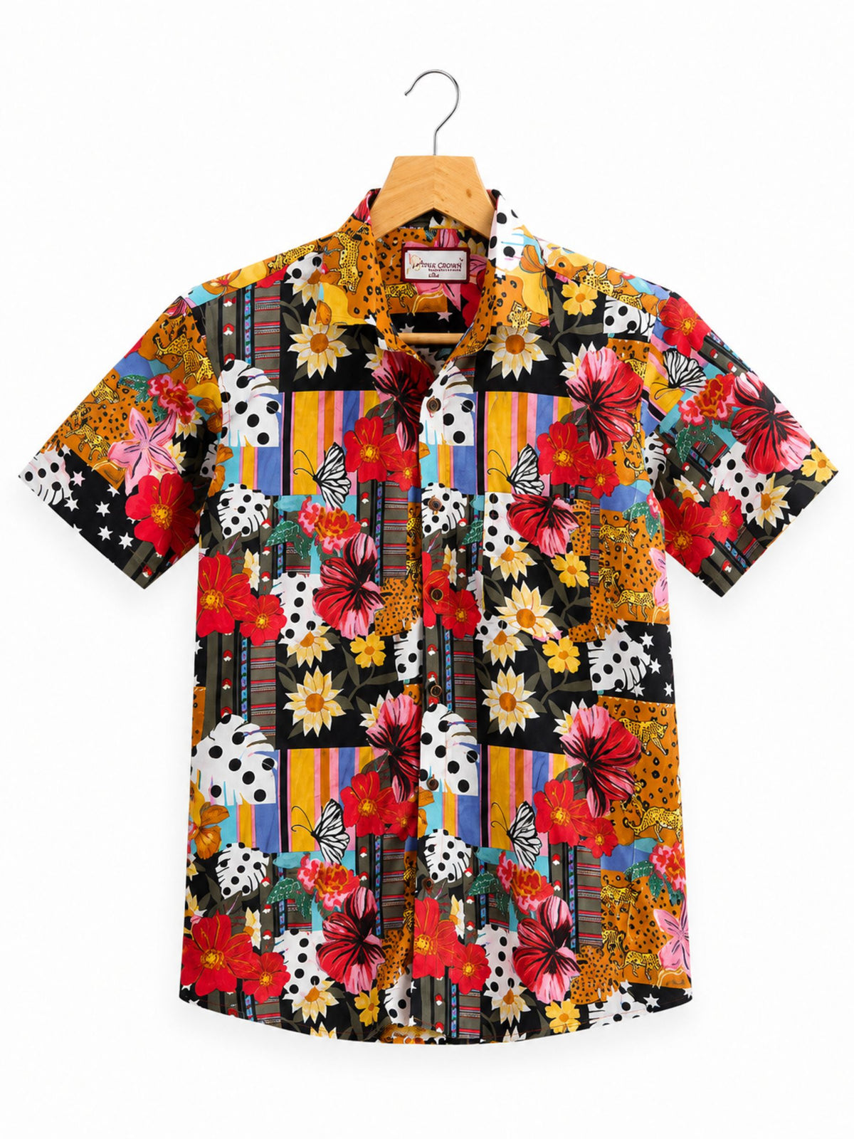 Vibrant Blooms – Men's Printed Cotton Half Sleeve