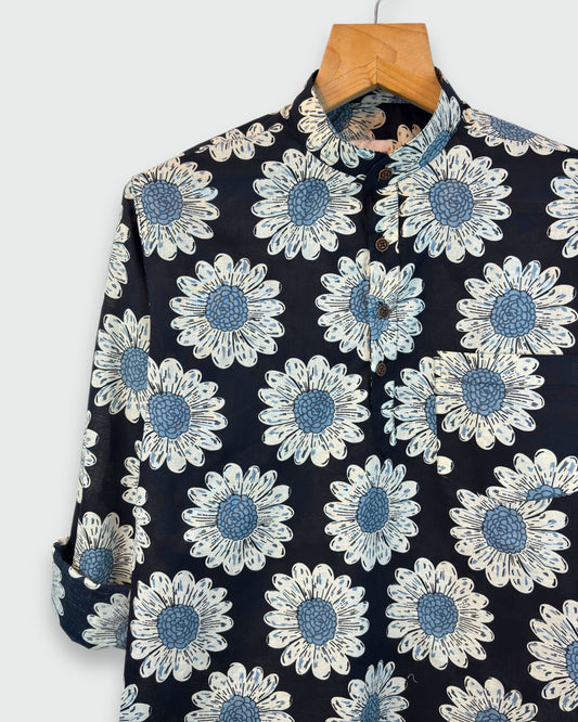 Urban Bloom – Handprinted Short Kurta
