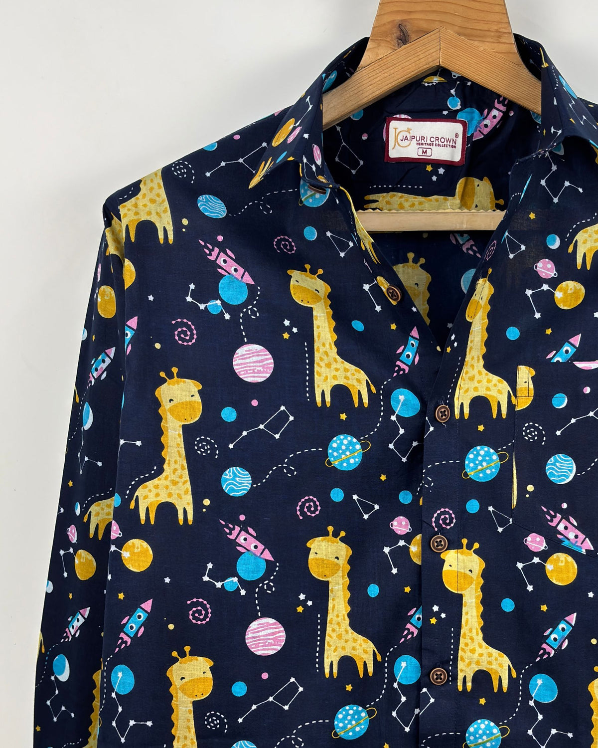 Cosmic Giraffe – Printed Cotton Full Sleeve Shirt