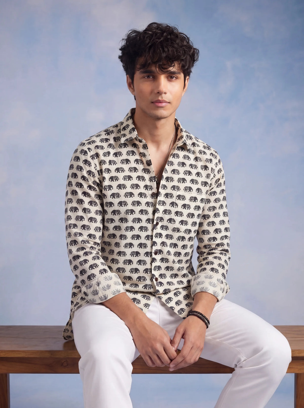 Elephant Charm – Plus Size Cotton Full Sleeve Shirt