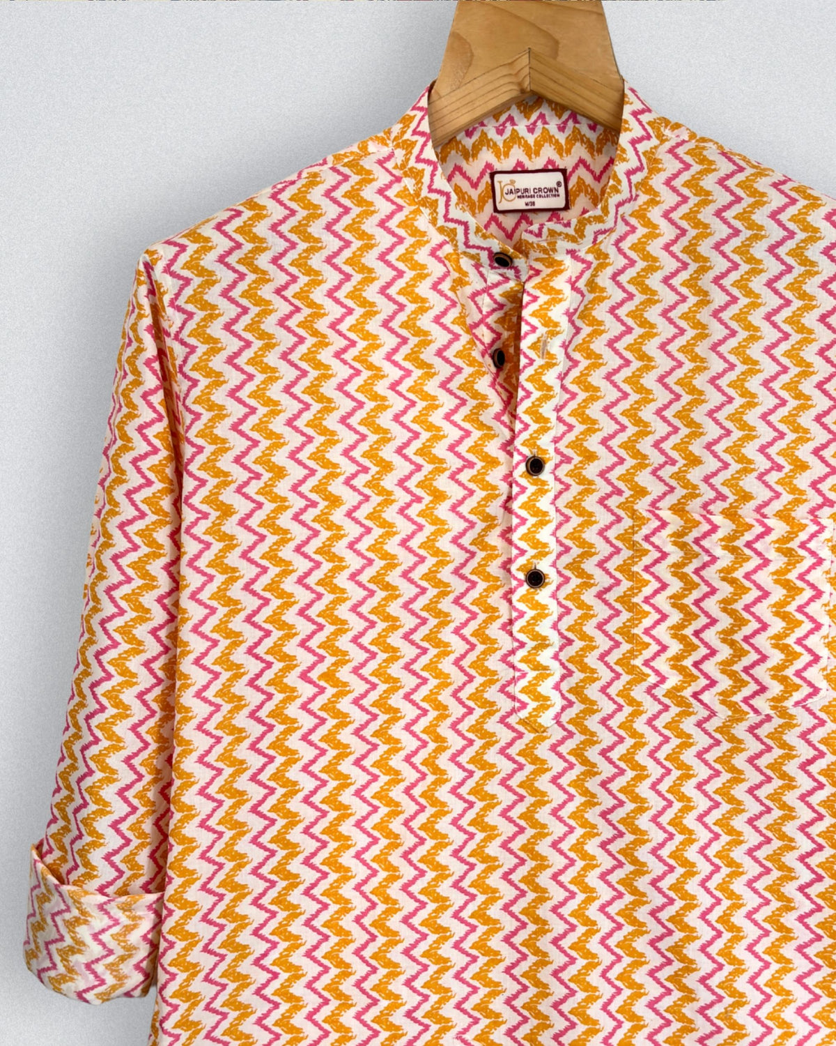 Vibrant Waves – Printed Cotton Short Kurta