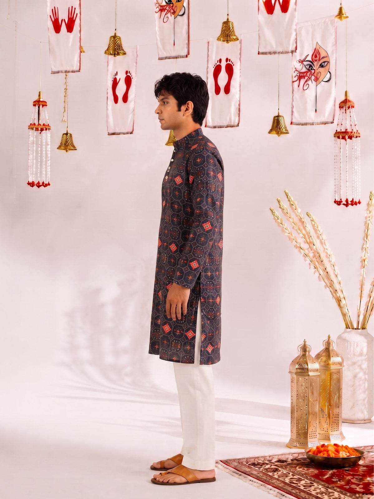 Midnight Octagon – Heritage Print Long Kurta
