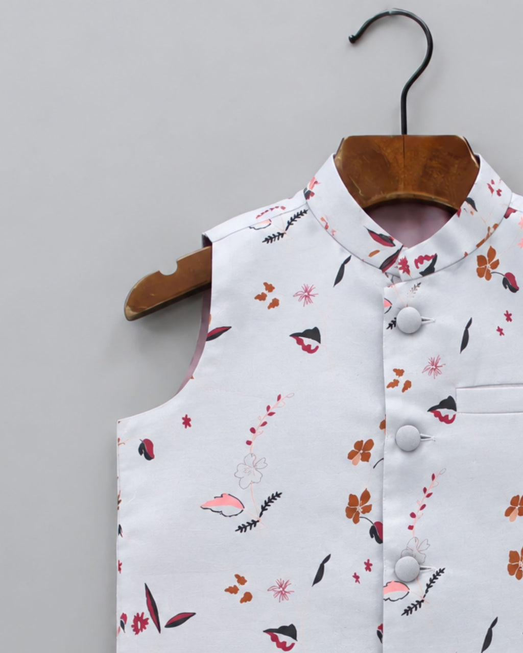 Stylish Kid's Nehru Jacket with Floral Print