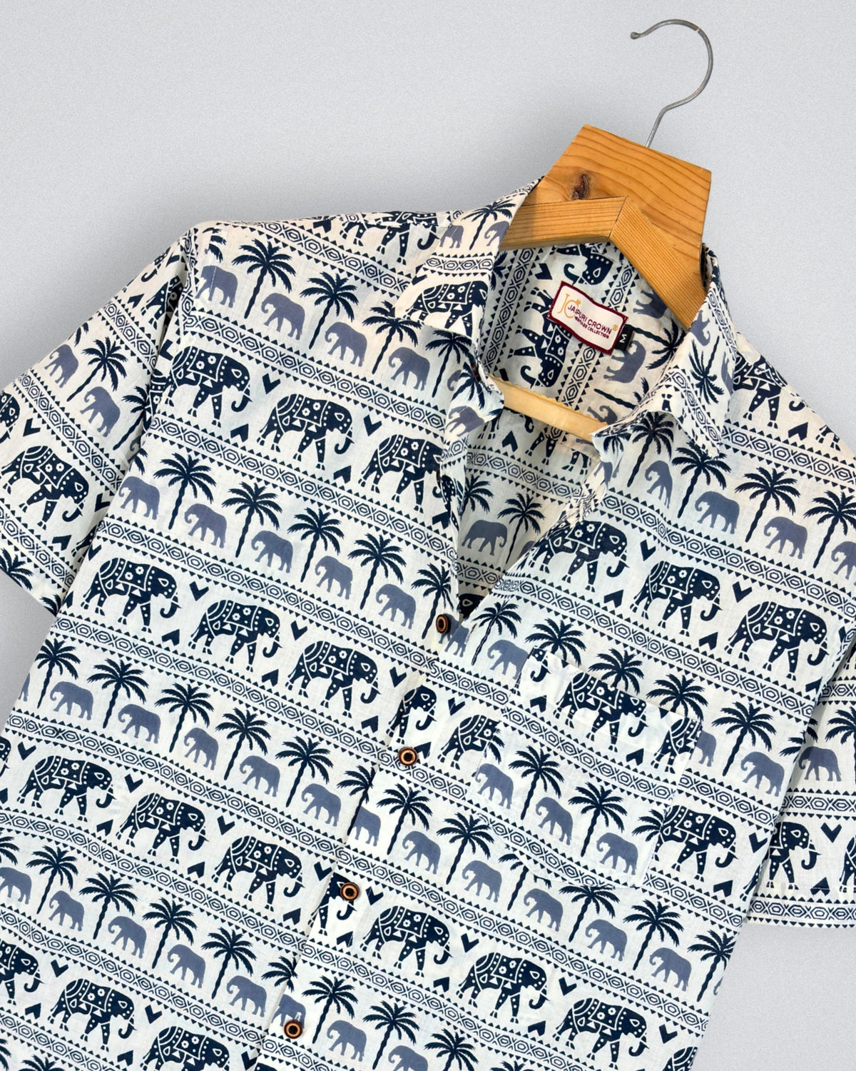 Elephant Oasis – Printed Cotton Half Sleeve