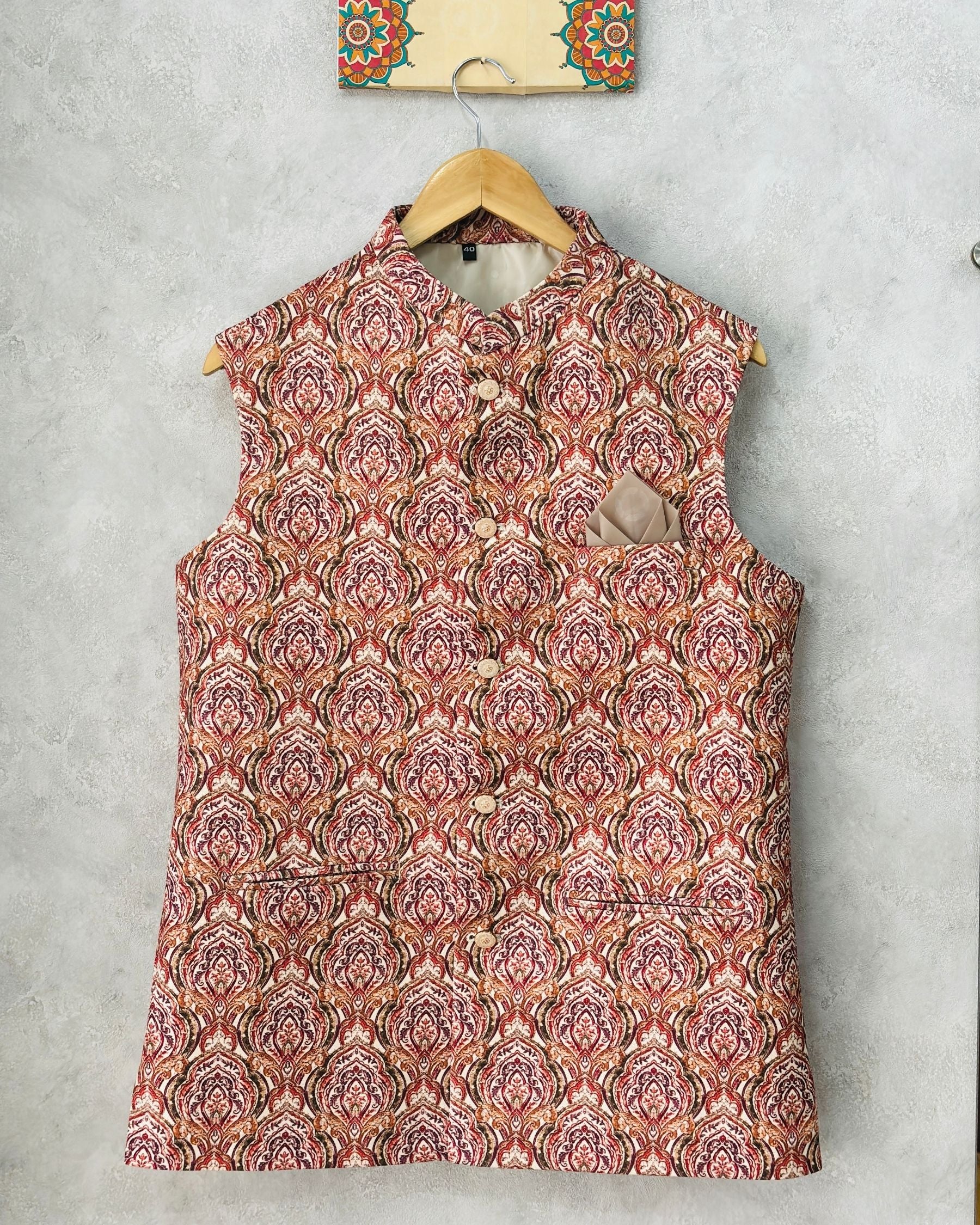 printed nehru jackets for men modi koti by jaipuricrown 