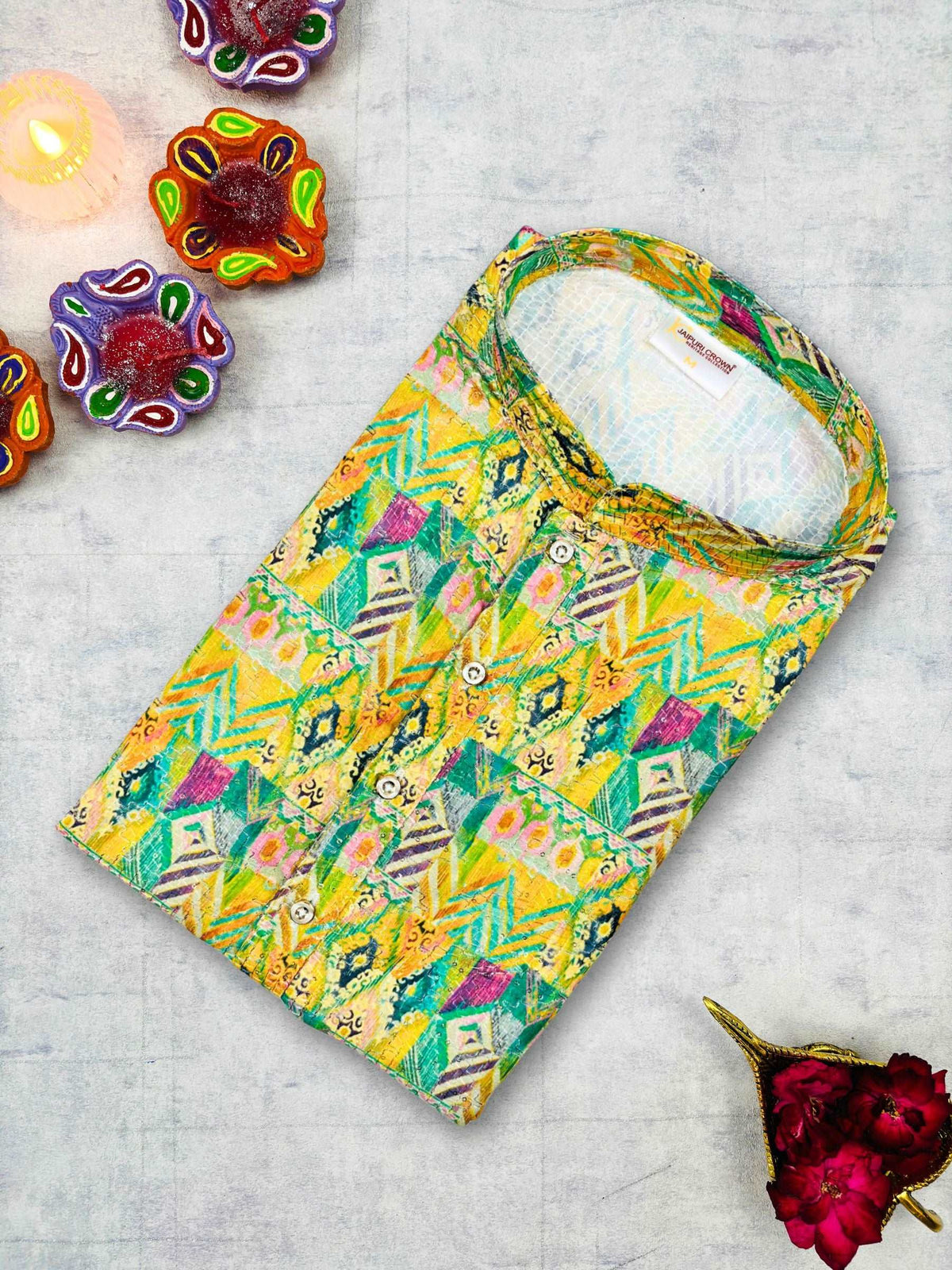 Glamour Silver Printed Kurta