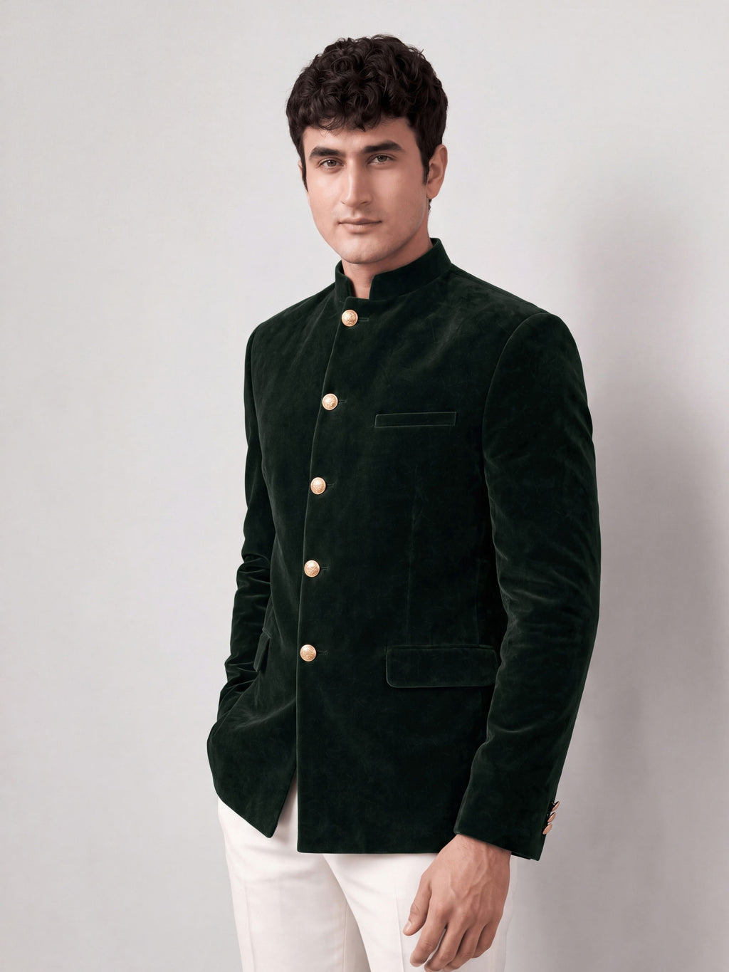Maharaja Black Velvet Jodhpuri Bandhgala