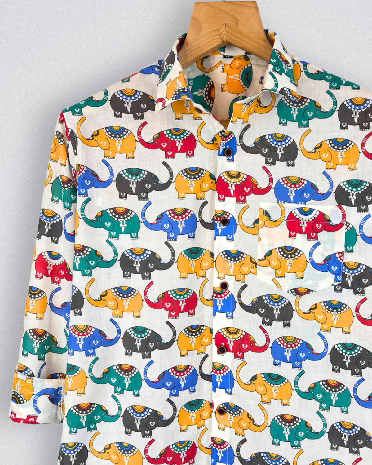 Airavata Elephants – Full Sleeve Cotton Shirt