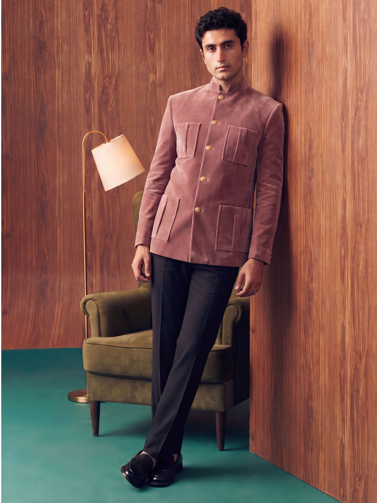 The Ultimate Royal Velvet Jodhpuri – Dusty Rose