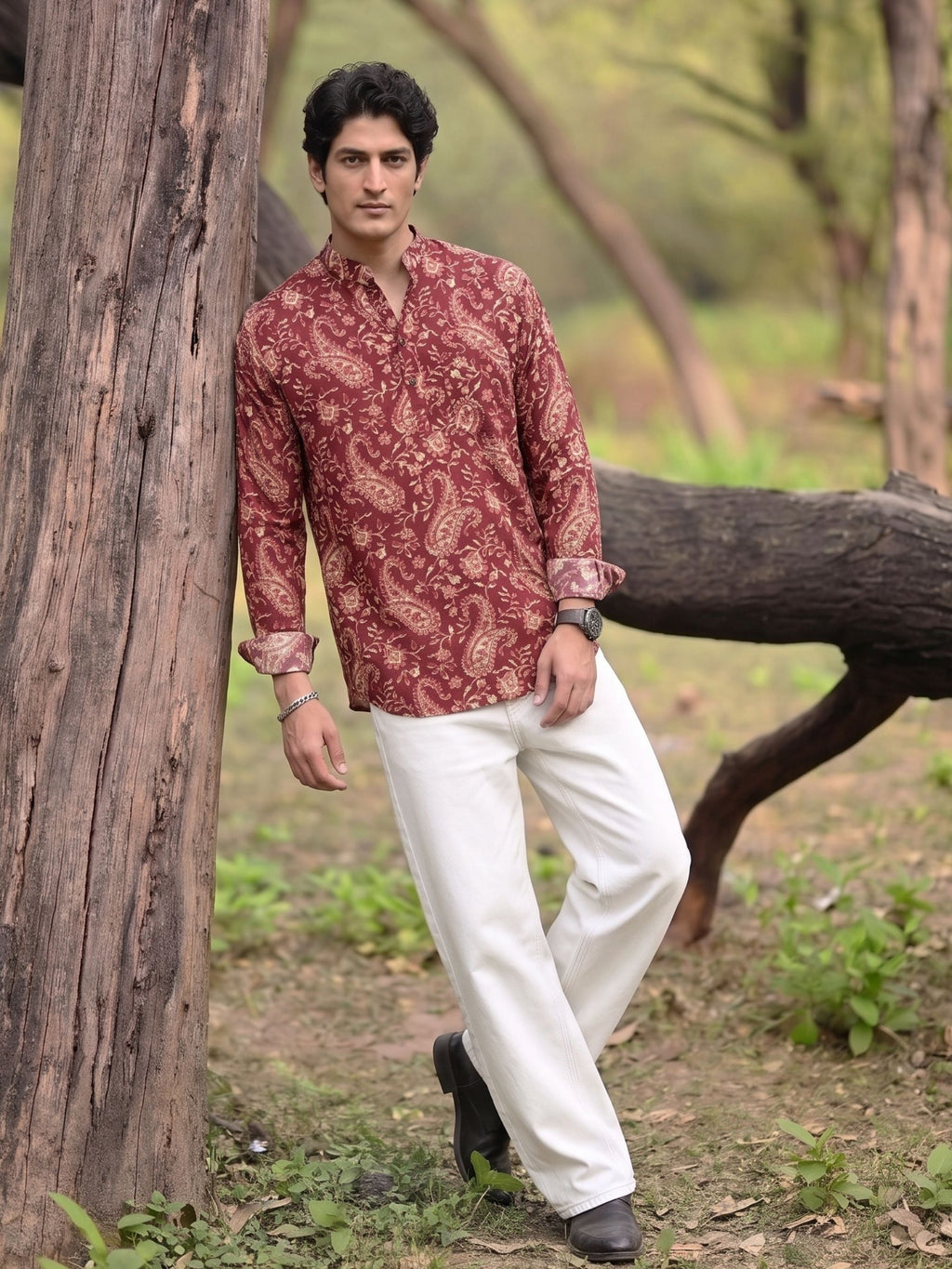 Rajasthani Elegance – Printed Cotton Short Kurta