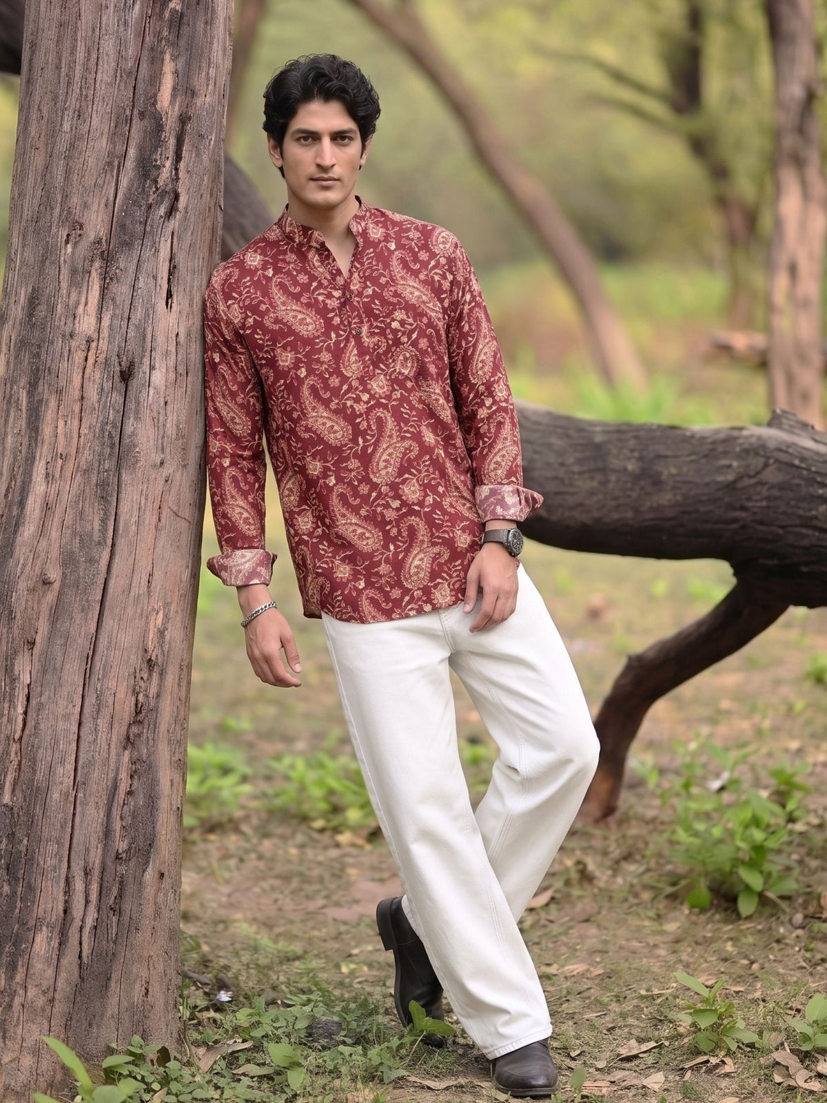 Rajasthani Elegance – Printed Cotton Short Kurta