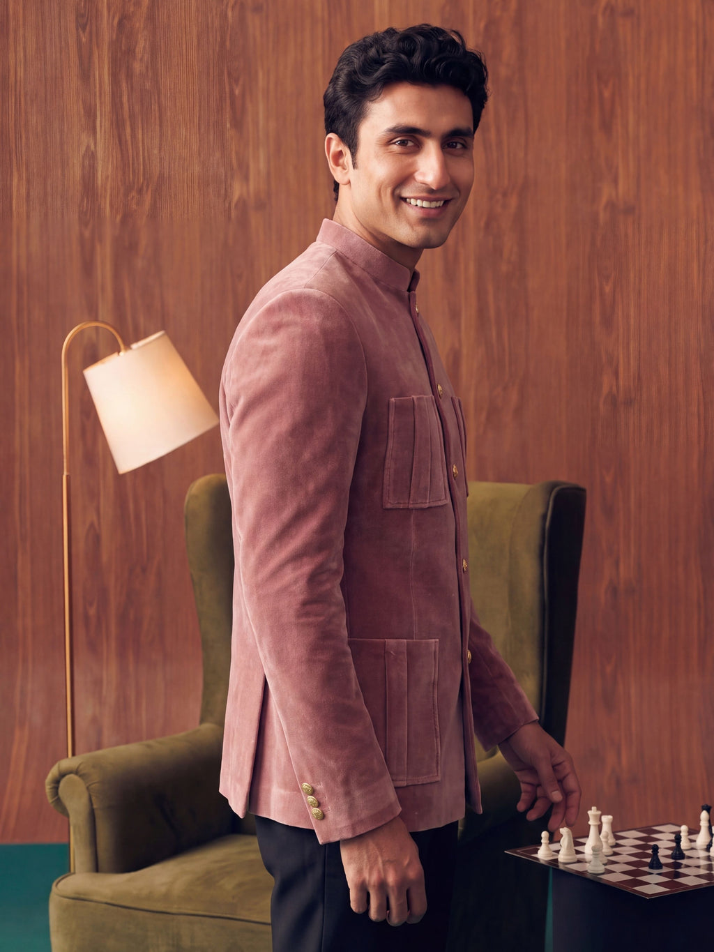 The Ultimate Royal Velvet Jodhpuri – Dusty Rose
