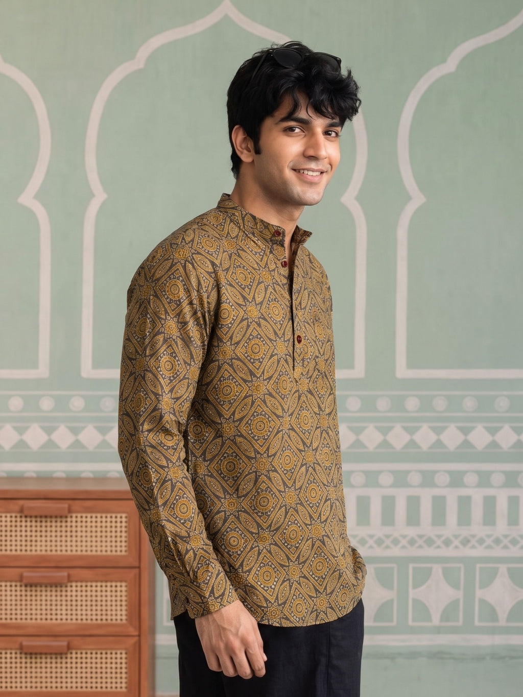 Desert Sun – Printed Cotton Short Kurta