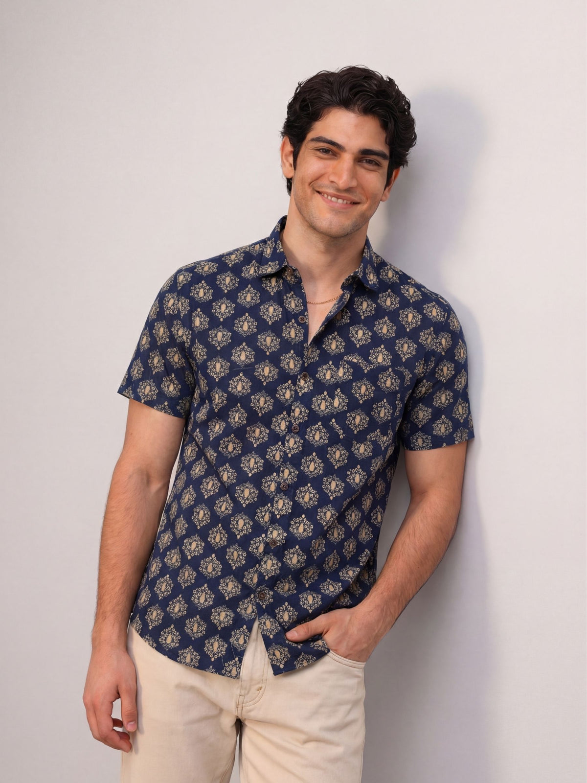 Floral Elegance – Printed Cotton Half Sleeve