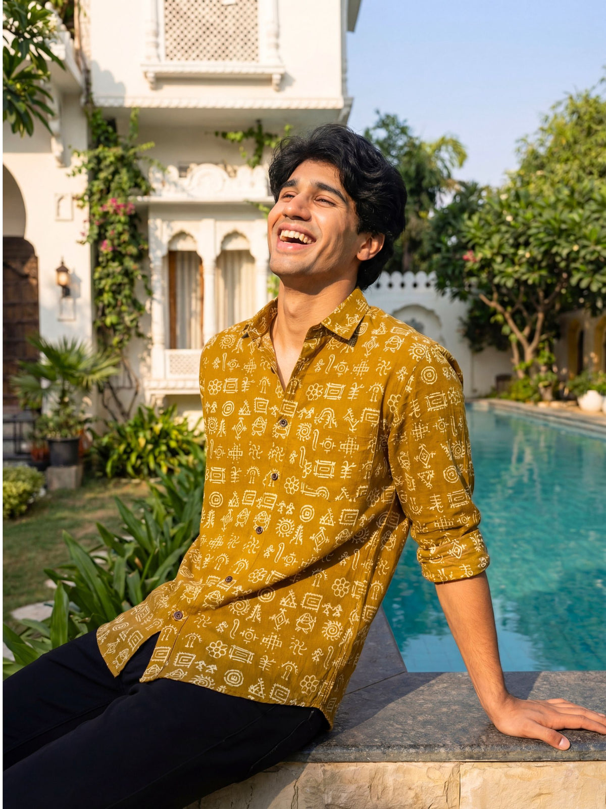 Desert Dreams – Printed Cotton Full Sleeve in Mustard