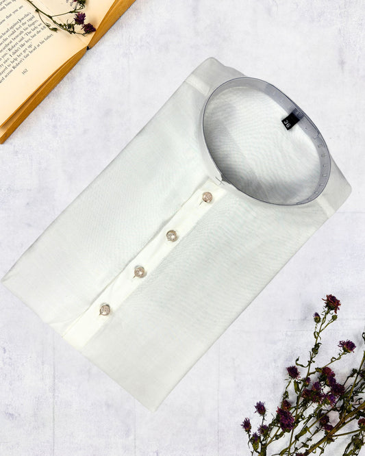 Classic White Kurta Plain Kurta