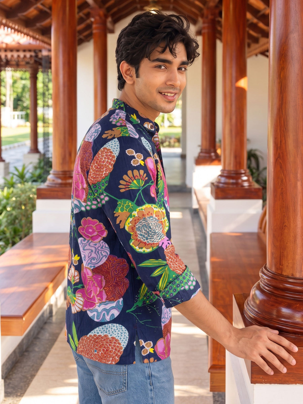 Tropical Vibes – Printed Cotton Short Kurta
