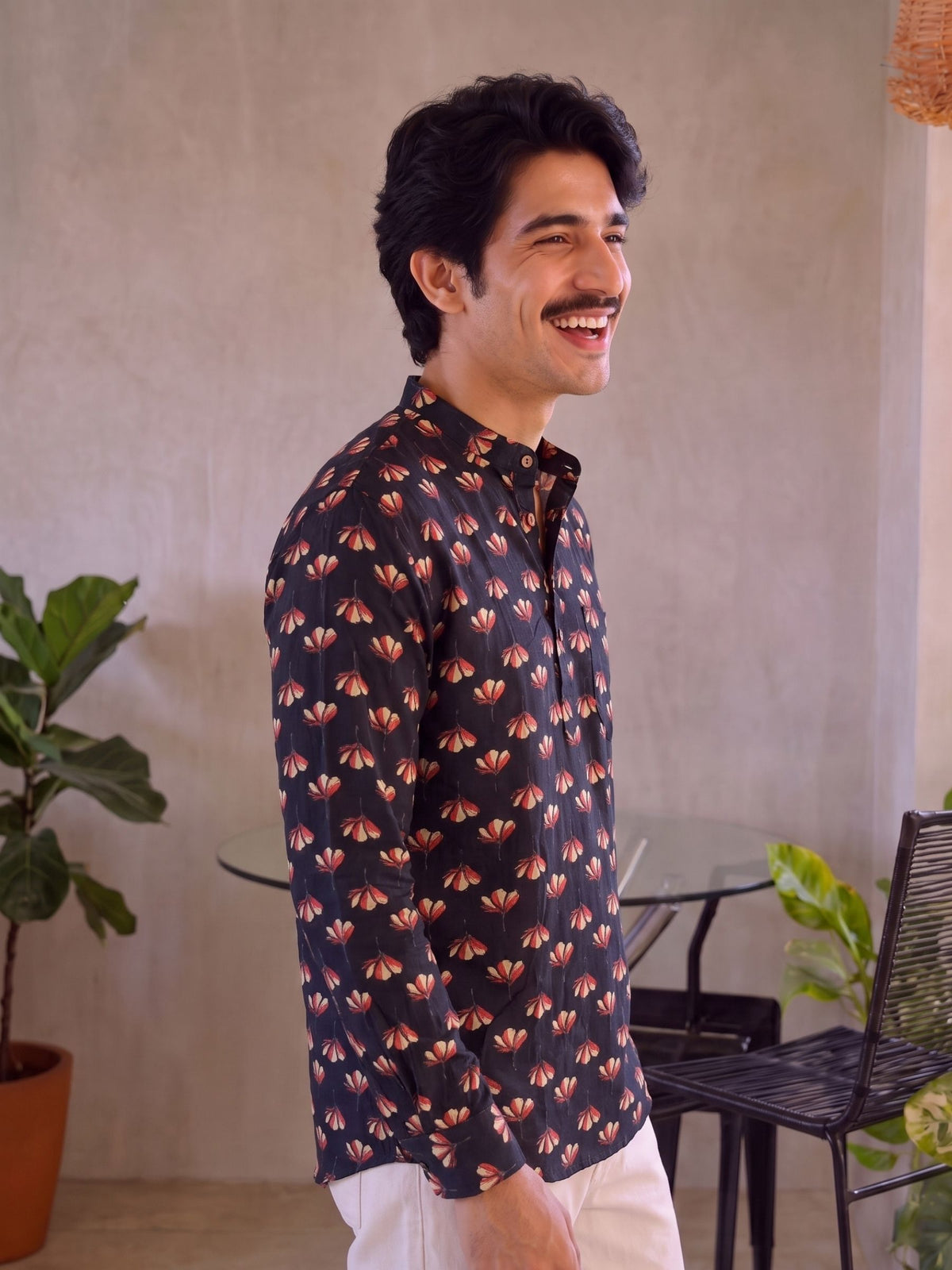 Butterfly Bliss – Printed Cotton Short Kurta