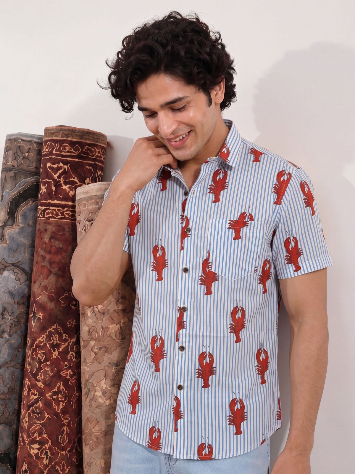Crab Craze – Plus Size Printed Cotton Half Sleeve