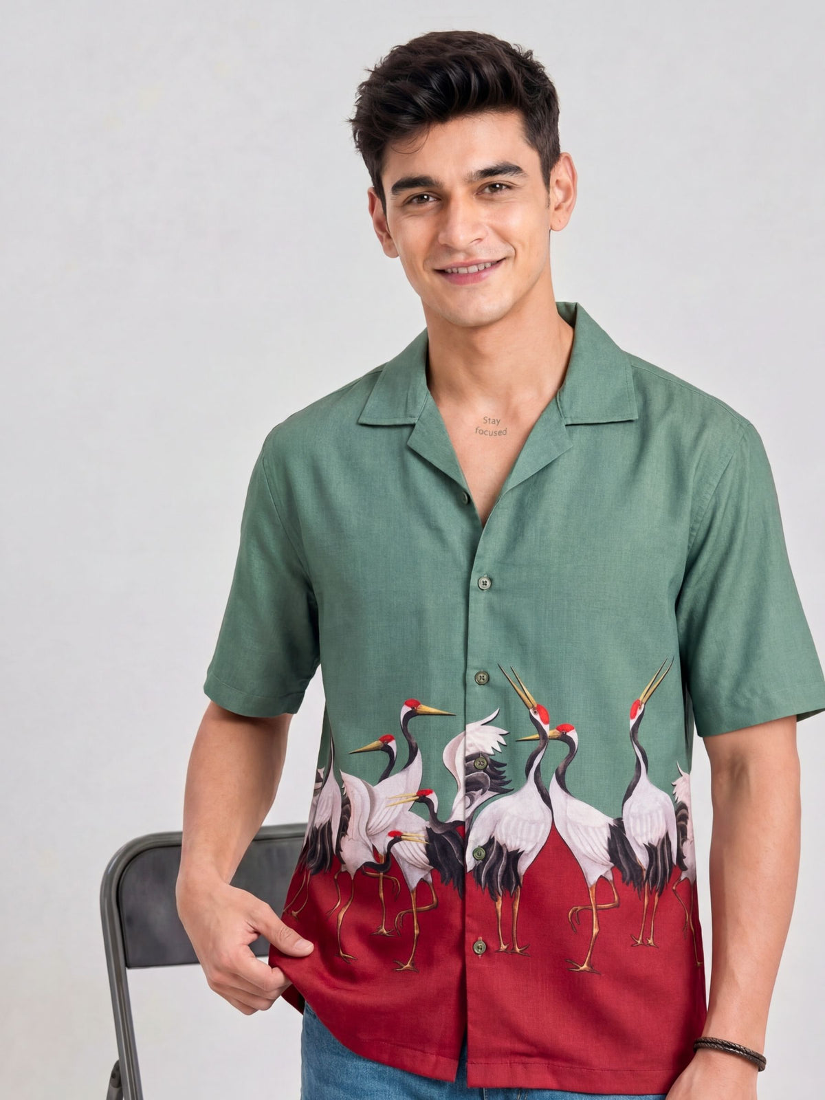 Tropical Escape – Cuban Collar Cotton Shirt