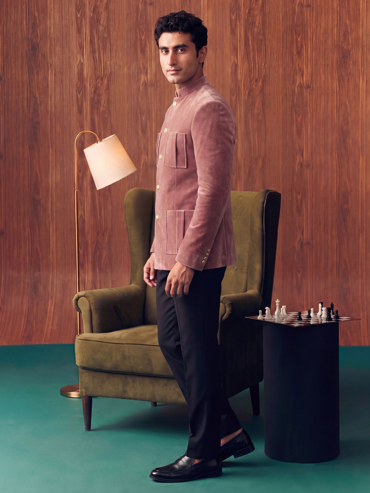 The Ultimate Royal Velvet Jodhpuri – Dusty Rose