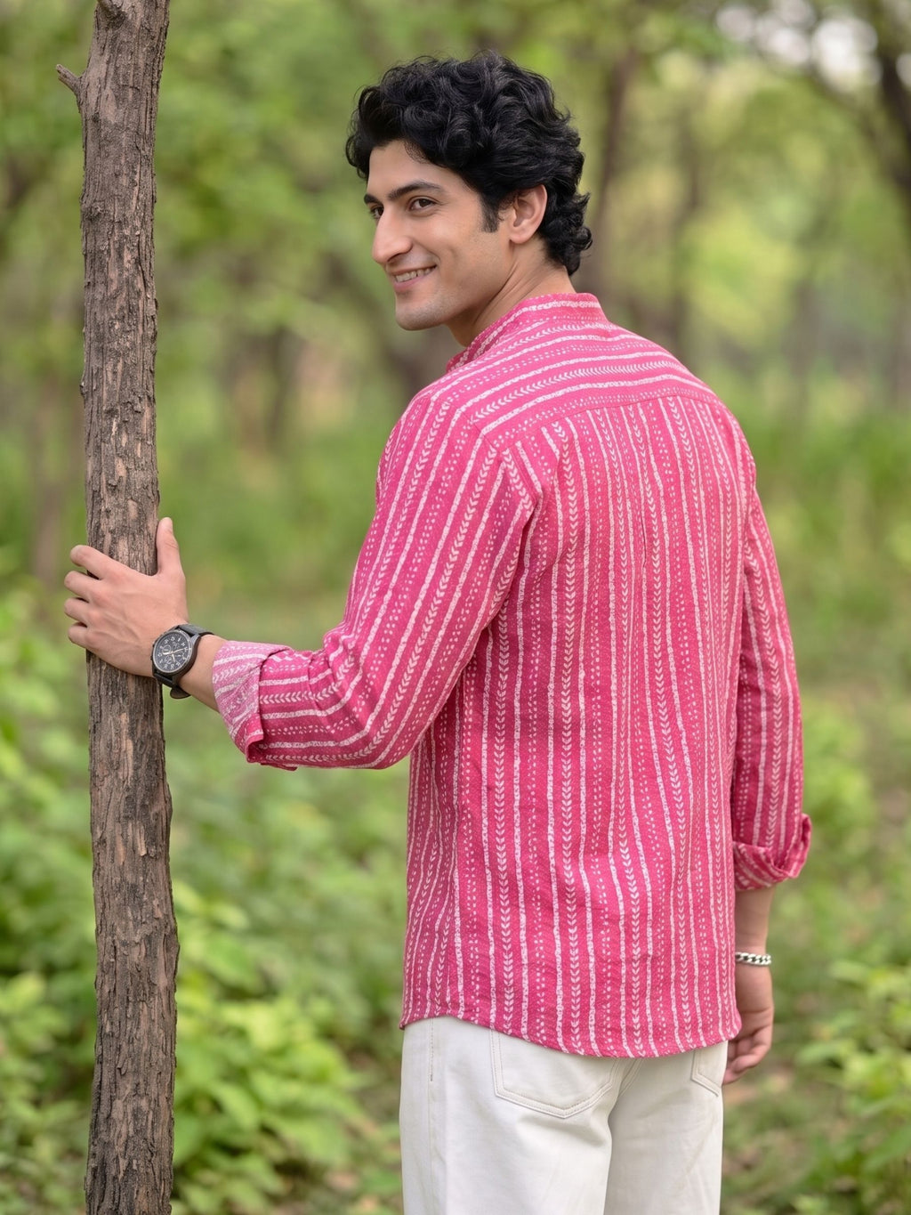 Coral Breeze – Printed Cotton Short Kurta