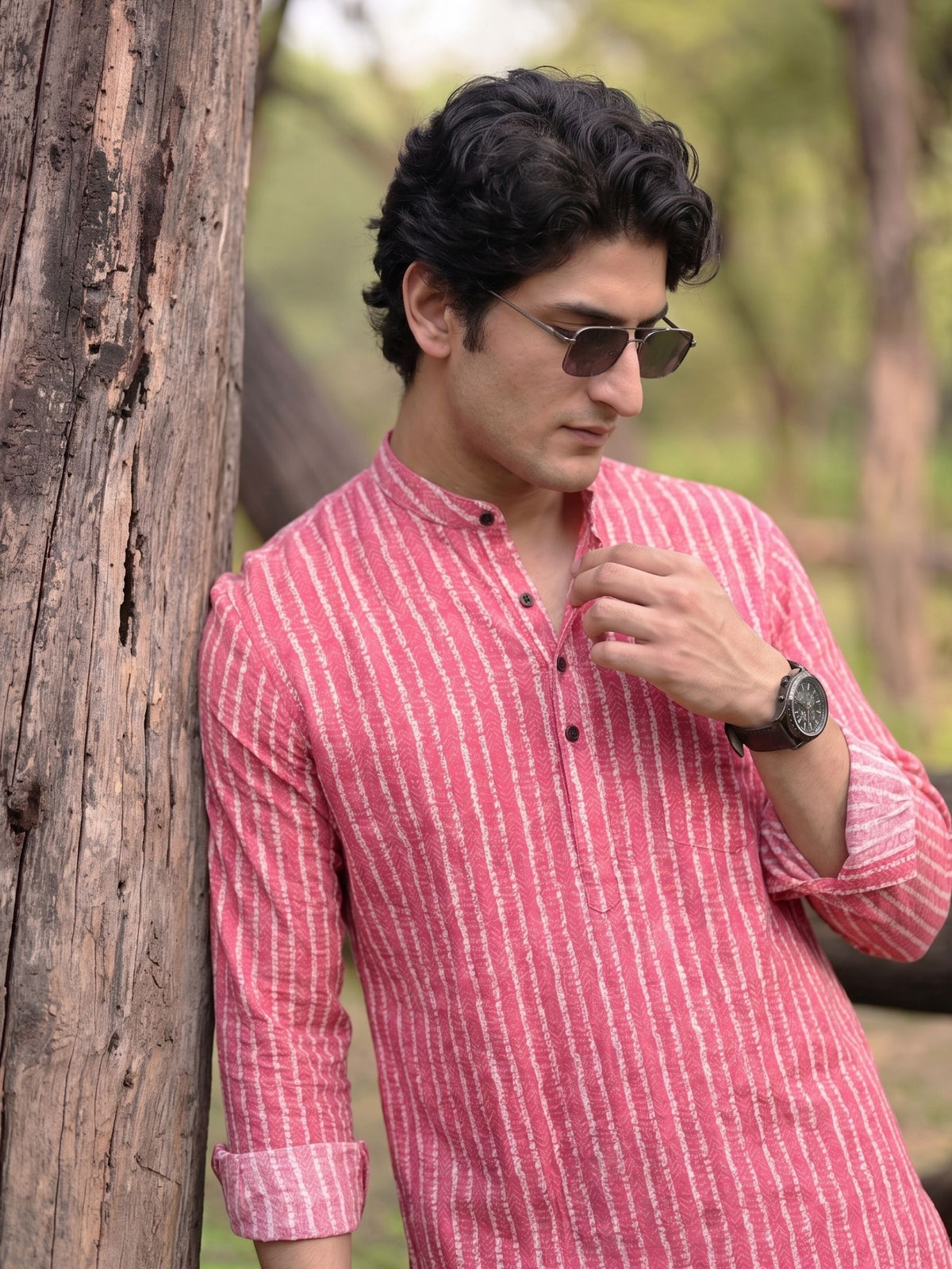 Coral Breeze – Printed Cotton Short Kurta