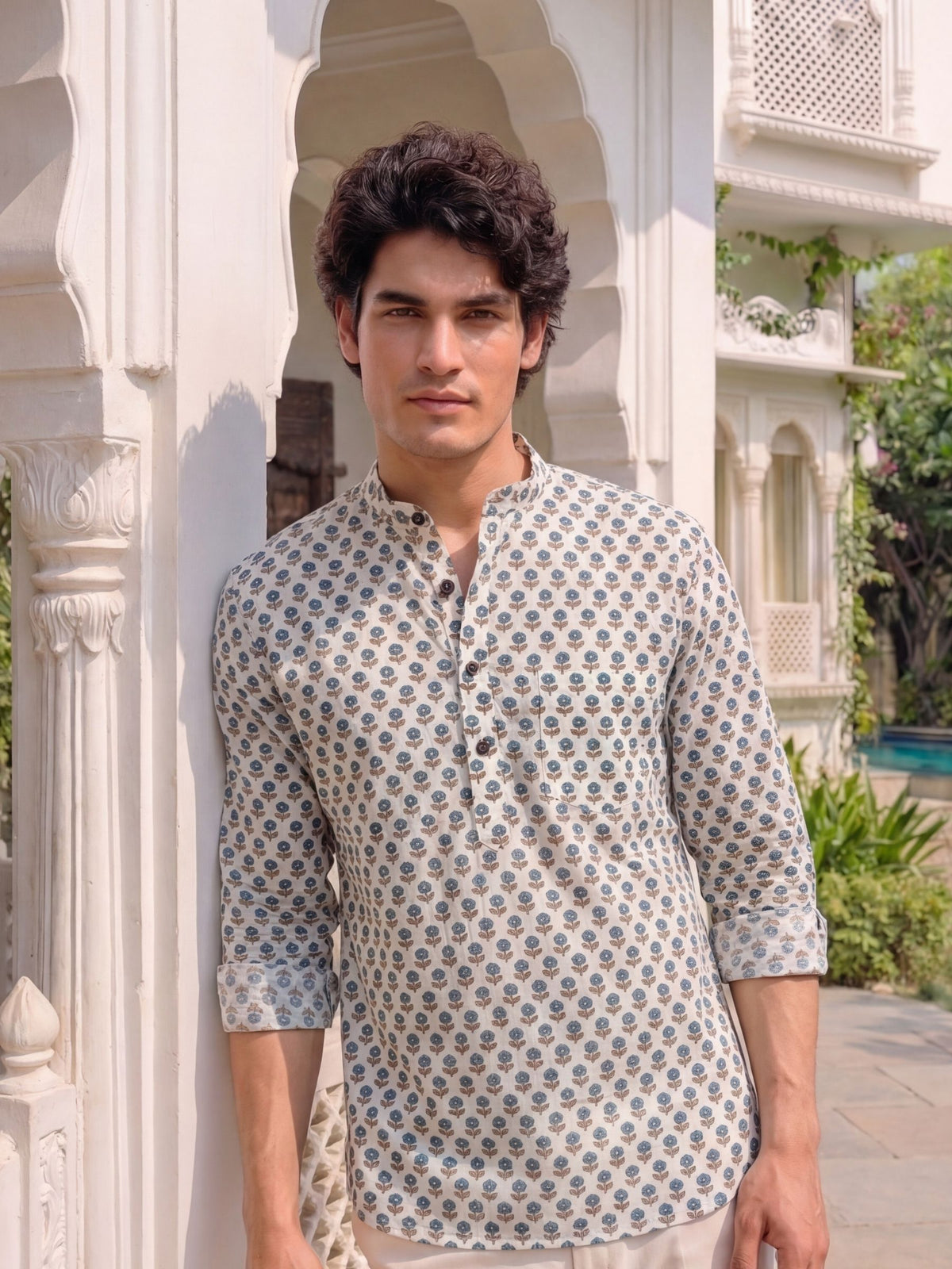Garden Vibes – Printed Cotton Short Kurta