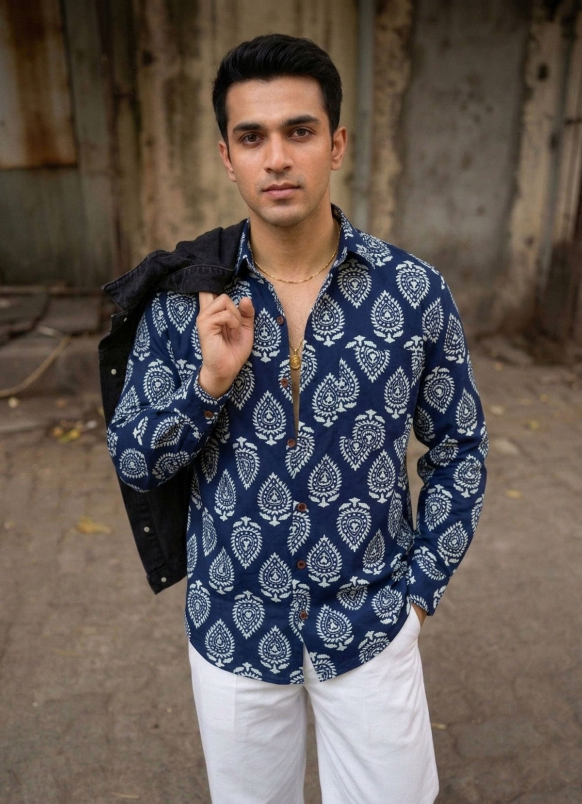 Desert Bloom – Printed Cotton Full Sleeve Shirt
