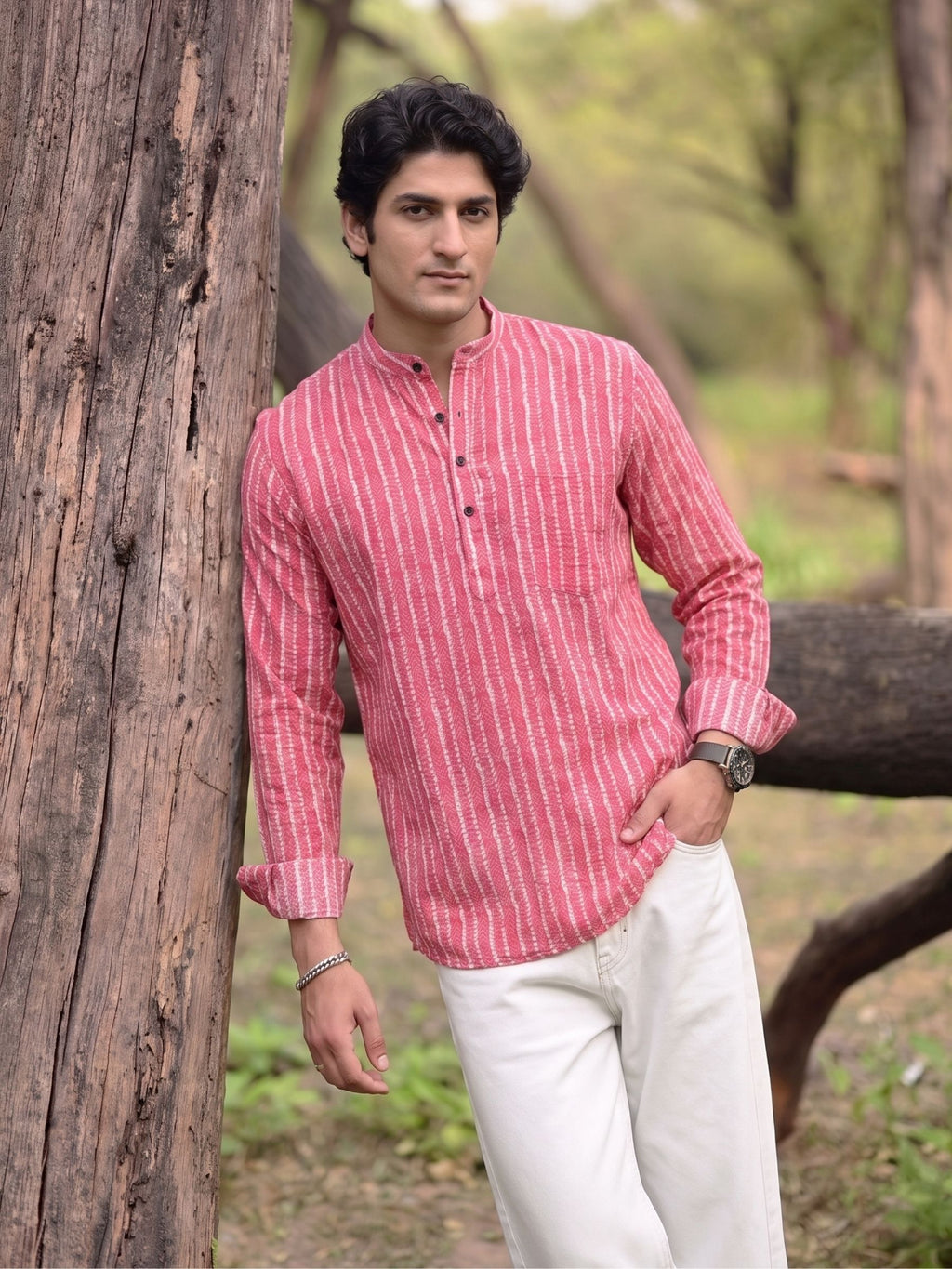 Coral Breeze – Printed Cotton Short Kurta