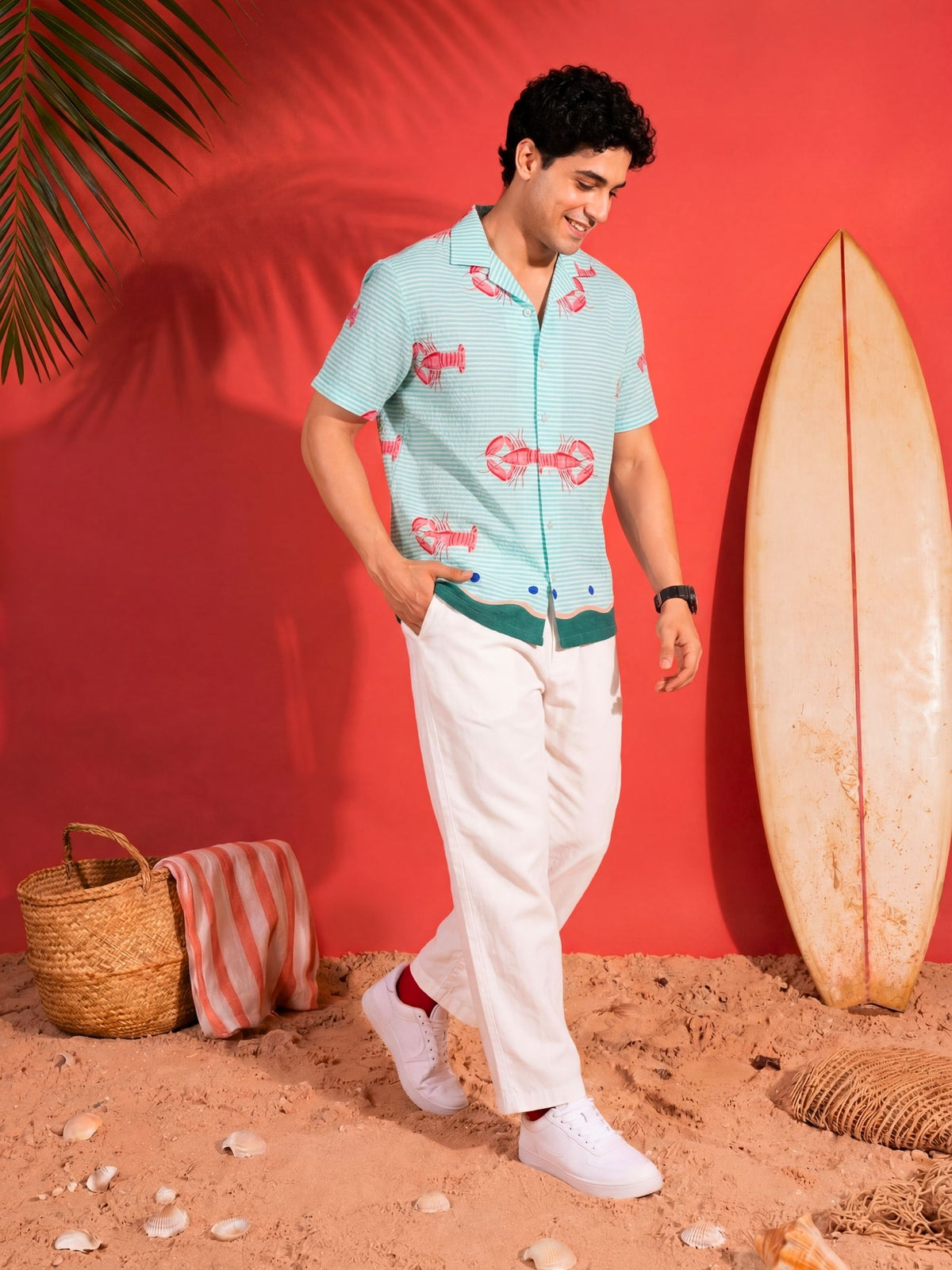 Tropical Breeze – Cuban Collar Cotton Shirt