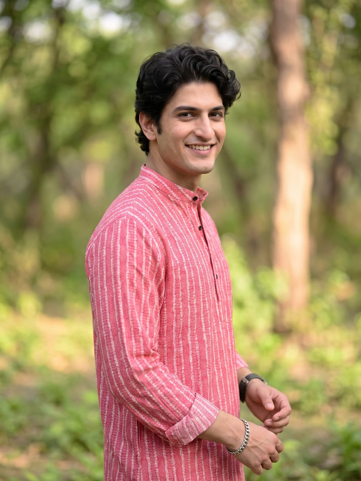 Coral Breeze – Printed Cotton Short Kurta