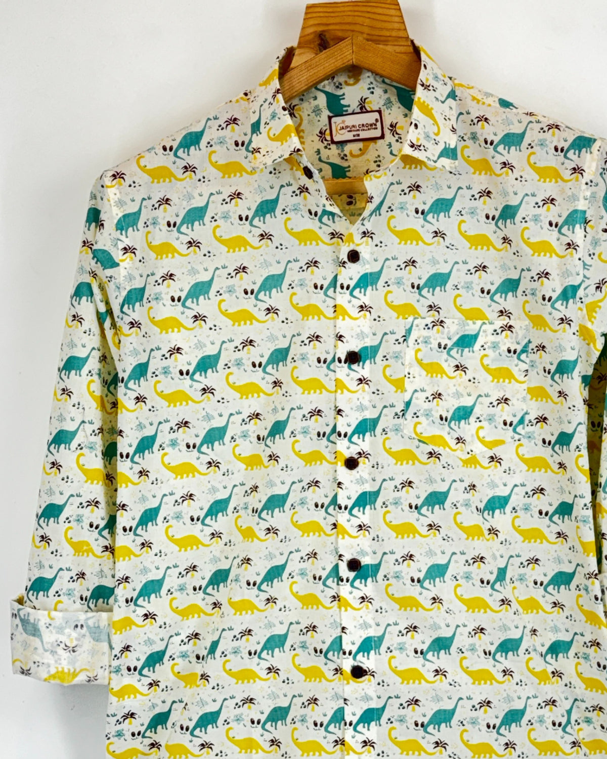 Playful Dinosaurs – Full Sleeve Cotton Shirt