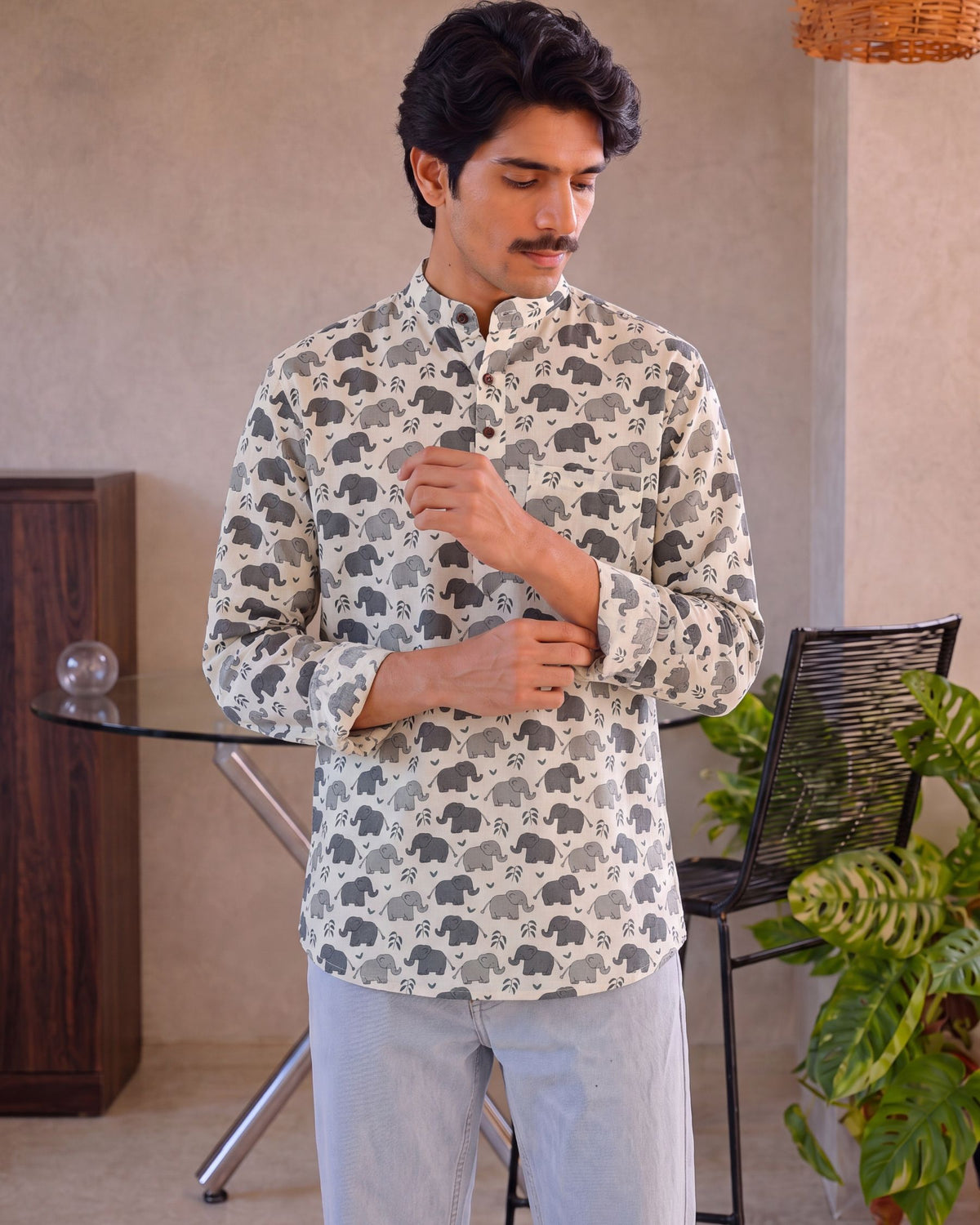 Elephant Dreams – Printed Cotton Short Kurta