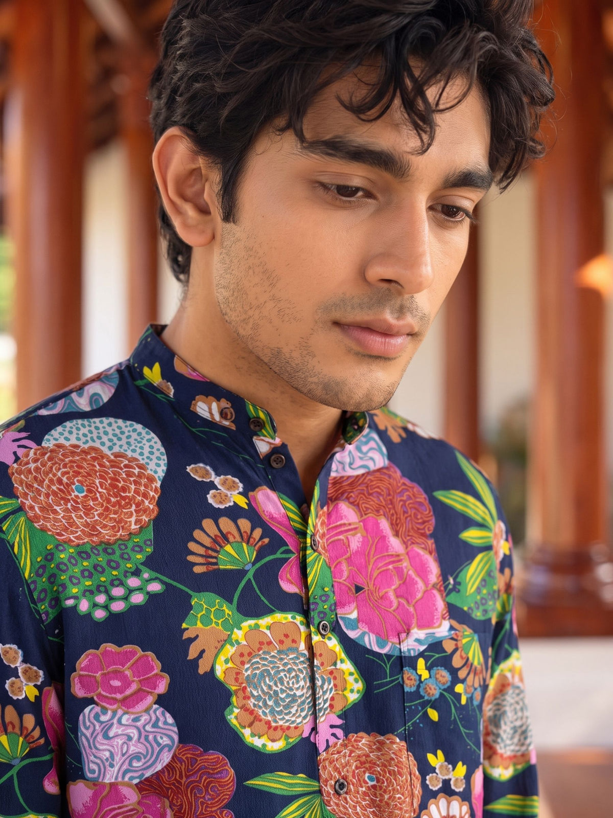 Tropical Vibes – Printed Cotton Short Kurta