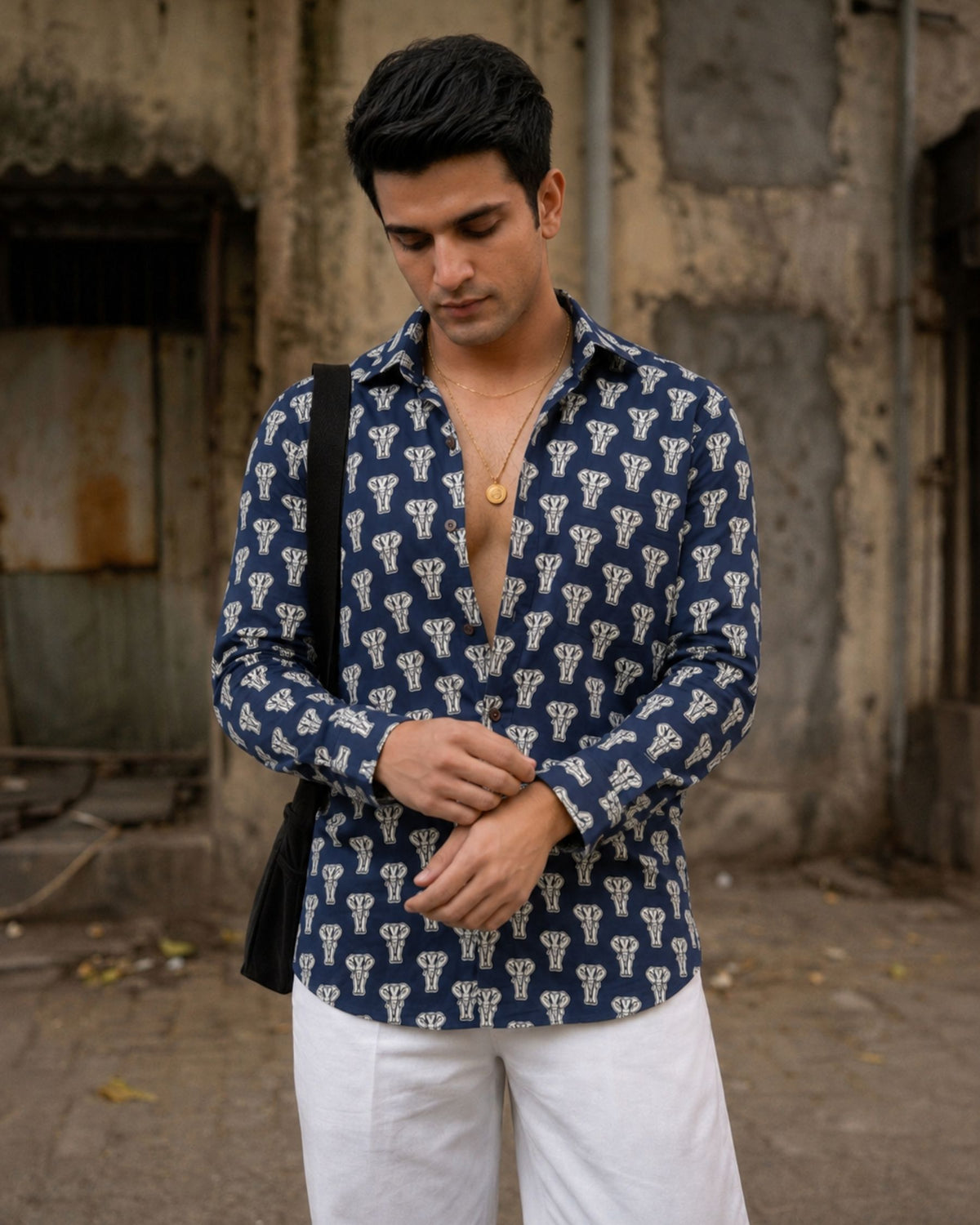 Elephant Elegance – Full Sleeve Cotton Shirt