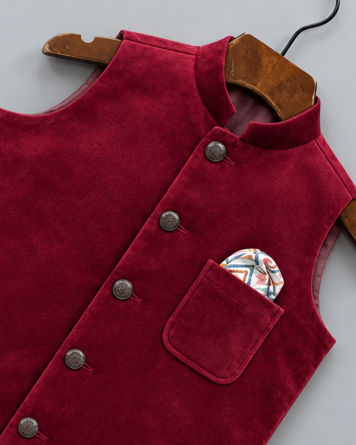 Chic Kid's Nehru Jacket in Velvet