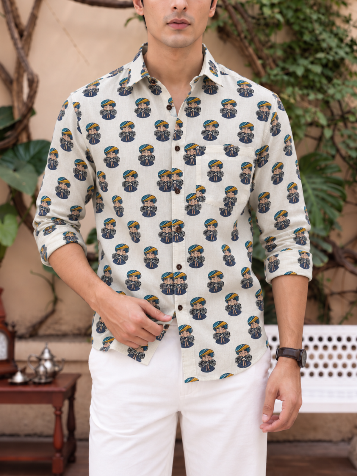 Rajasthani Charm – Printed Cotton Full Sleeve Shirt