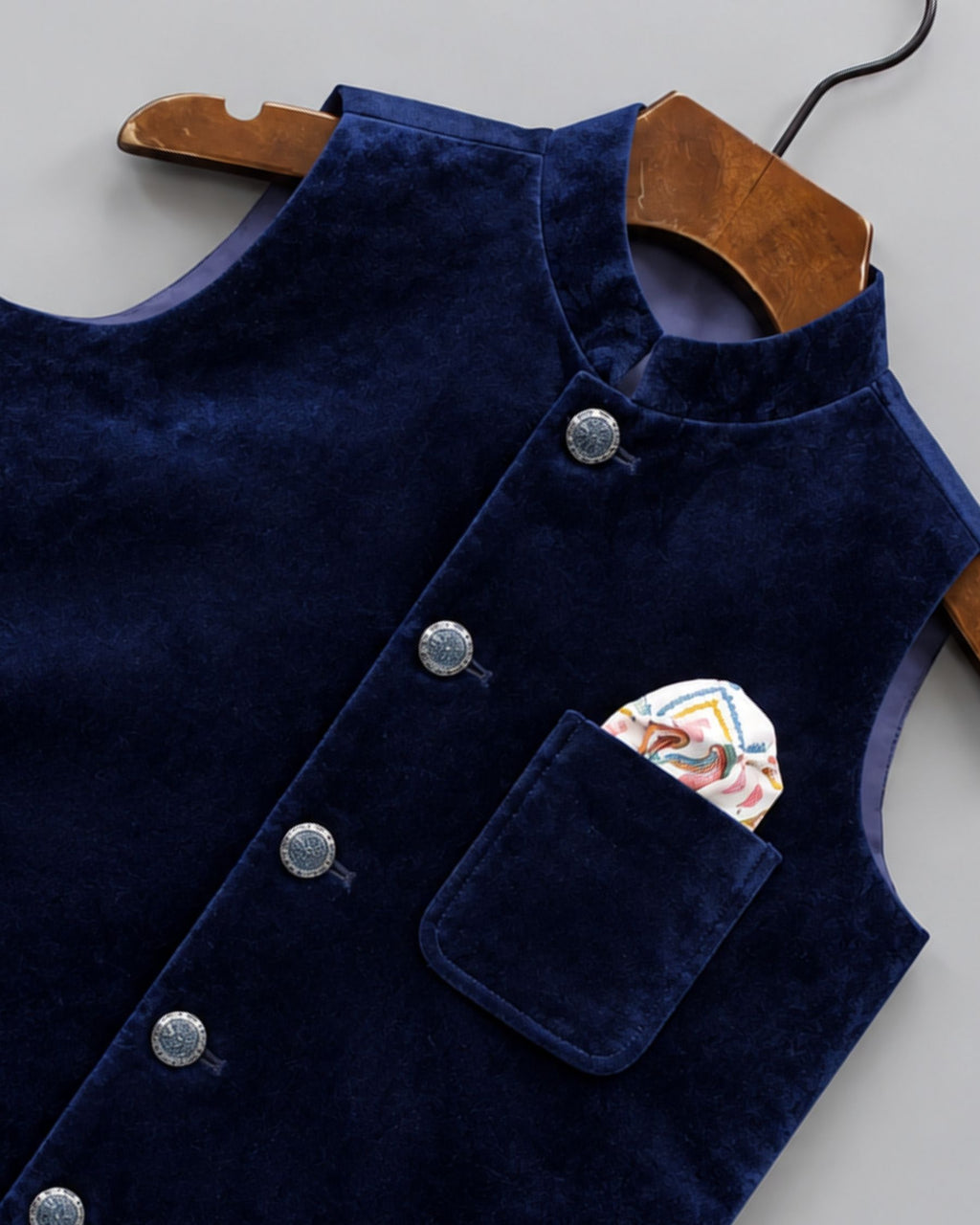 Stylish Kid's Nehru Jacket in Velvet