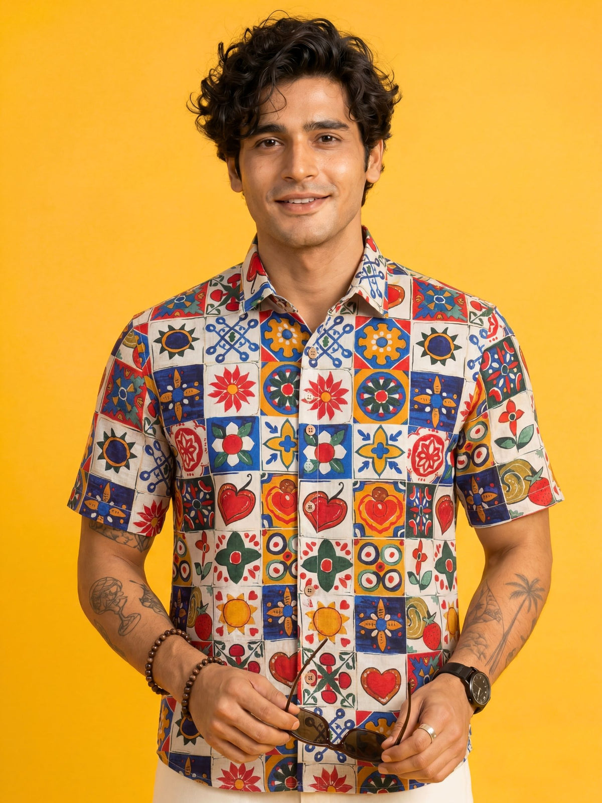 Heritage Flux — Colourful Digital Printed Cotton Cambric Shirt | Jaipuri Crown