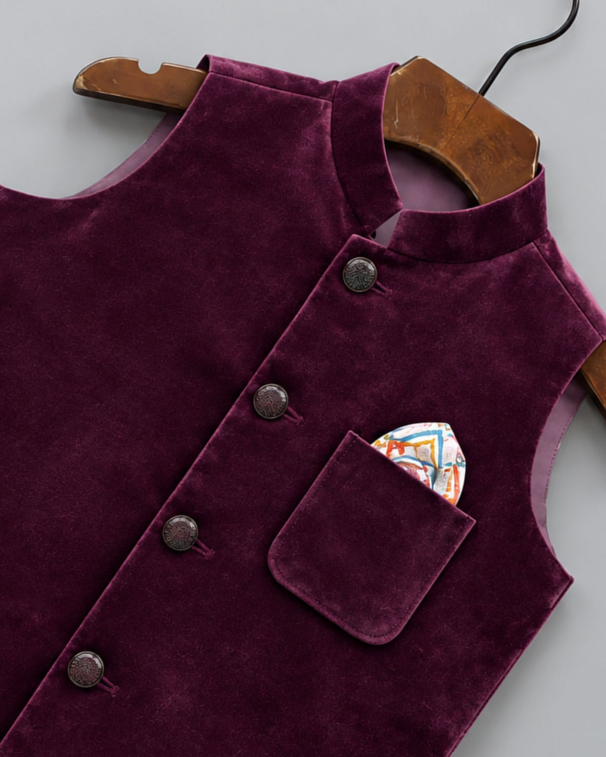 Stylish Kid's Nehru Jacket in Velvet