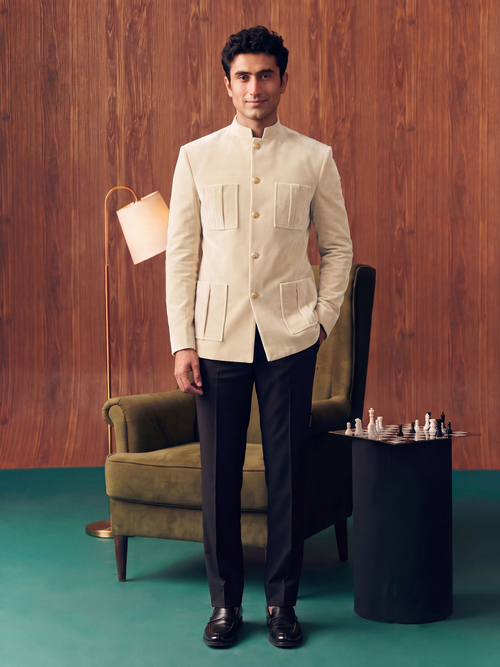 The Ultimate Royal Velvet Jodhpuri – Ivory