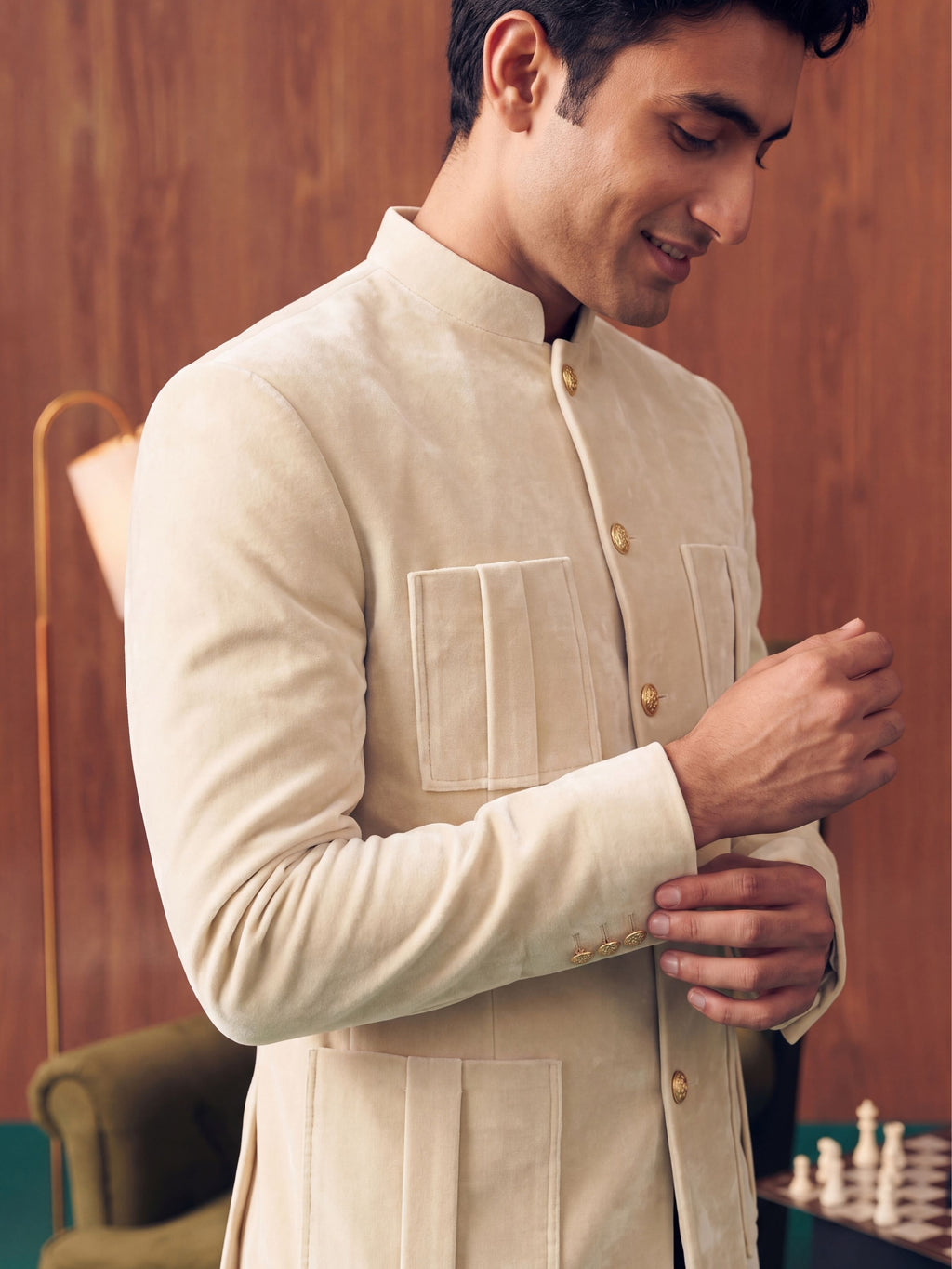 The Ultimate Royal Velvet Jodhpuri – Ivory