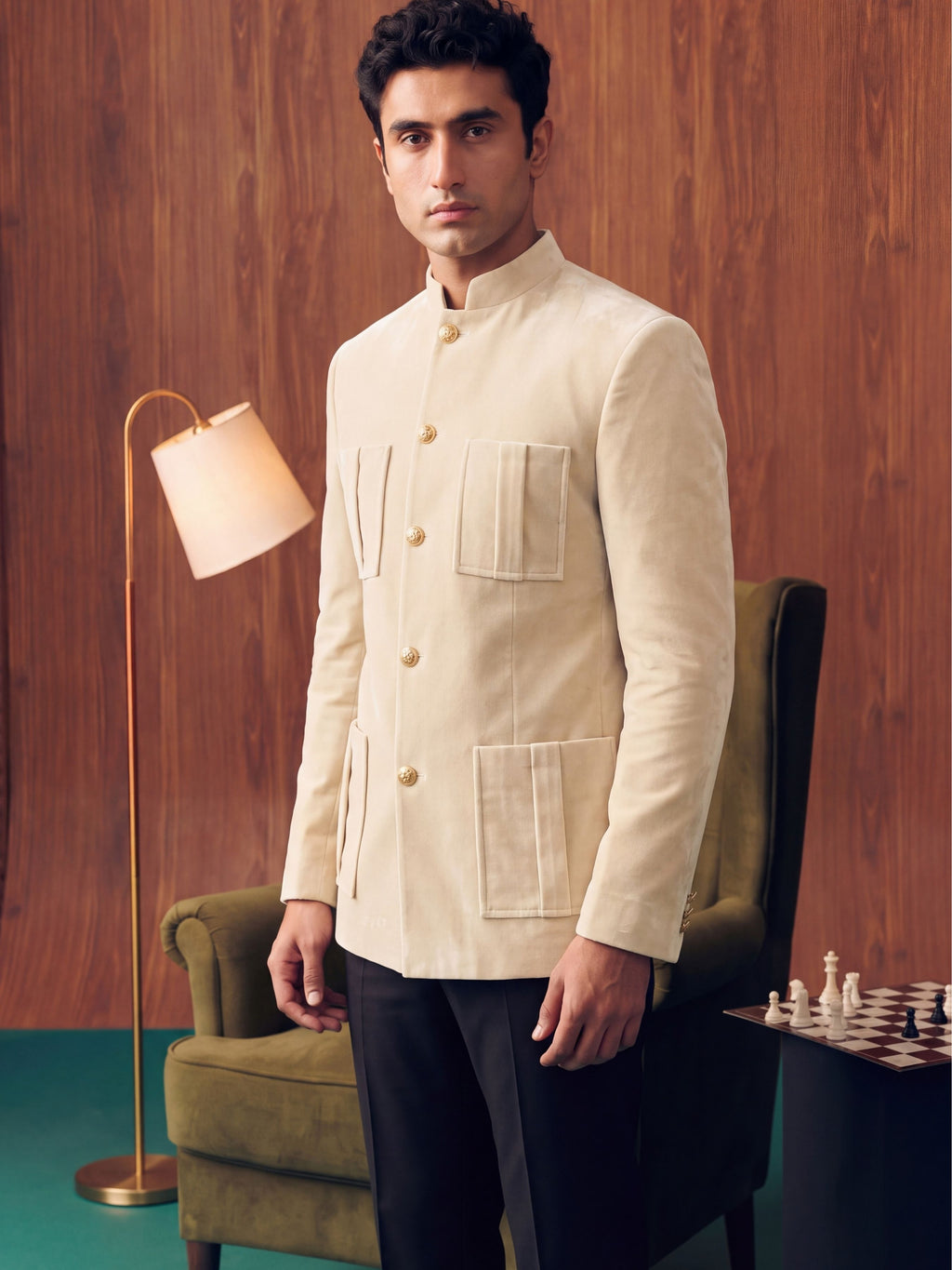The Ultimate Royal Velvet Jodhpuri – Ivory