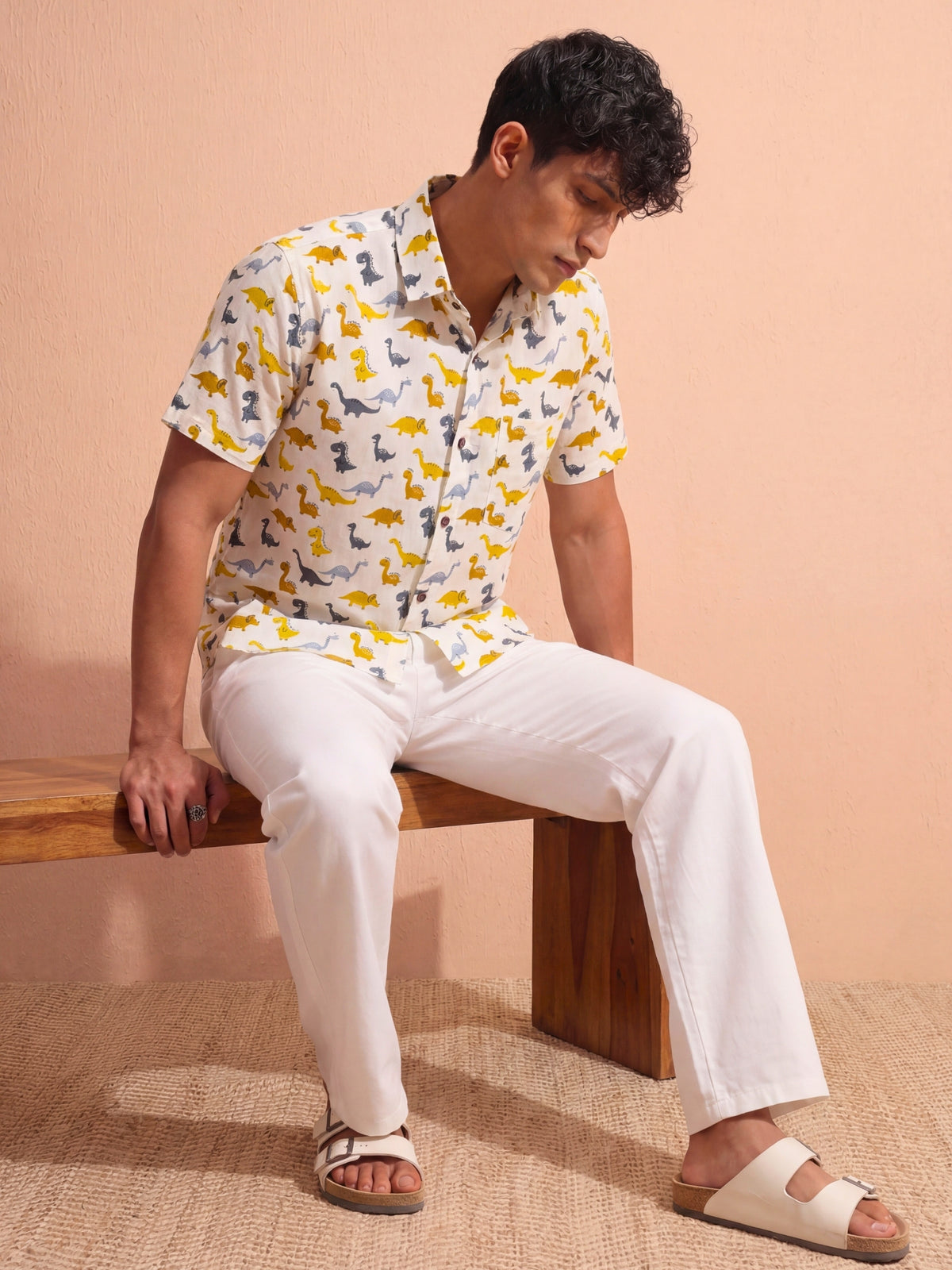 Dino Parade – Half Sleeve Cotton Shirt