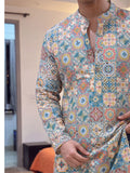 Multicolor Geometric – Printed Long Kurta